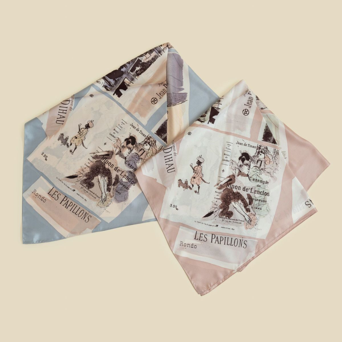  ロートレックペイントスカーフ＜サックスブルー＞