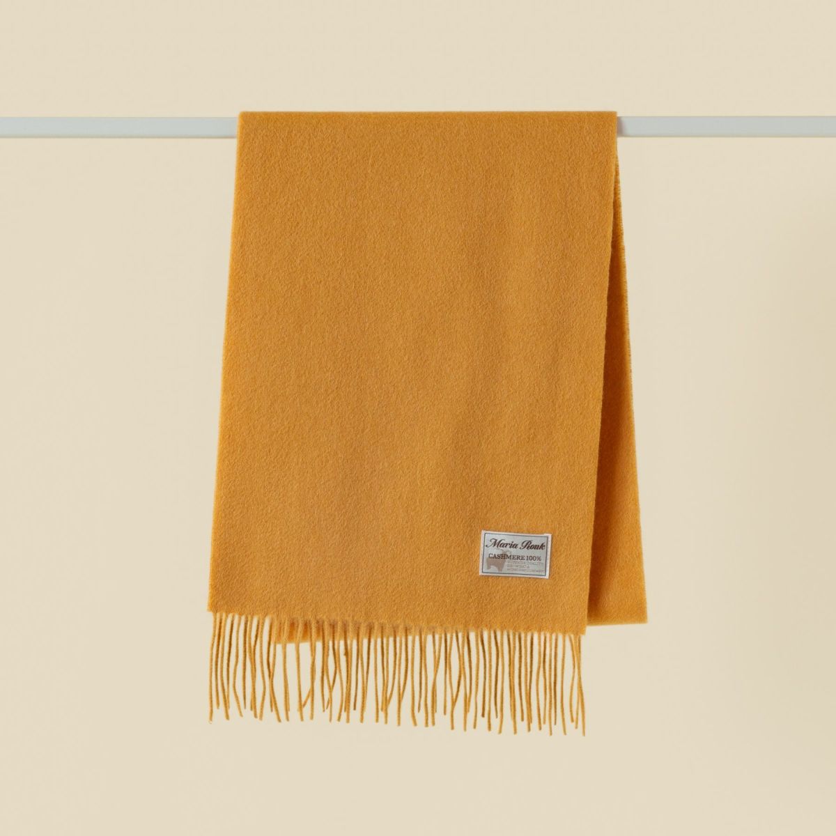 【長寿祝いギフトセット】カシミヤ100%無地マフラー＜キャメル＞