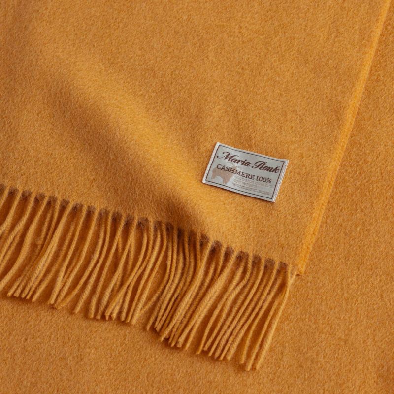 【長寿祝いギフトセット】カシミヤ100%無地マフラー＜キャメル＞
