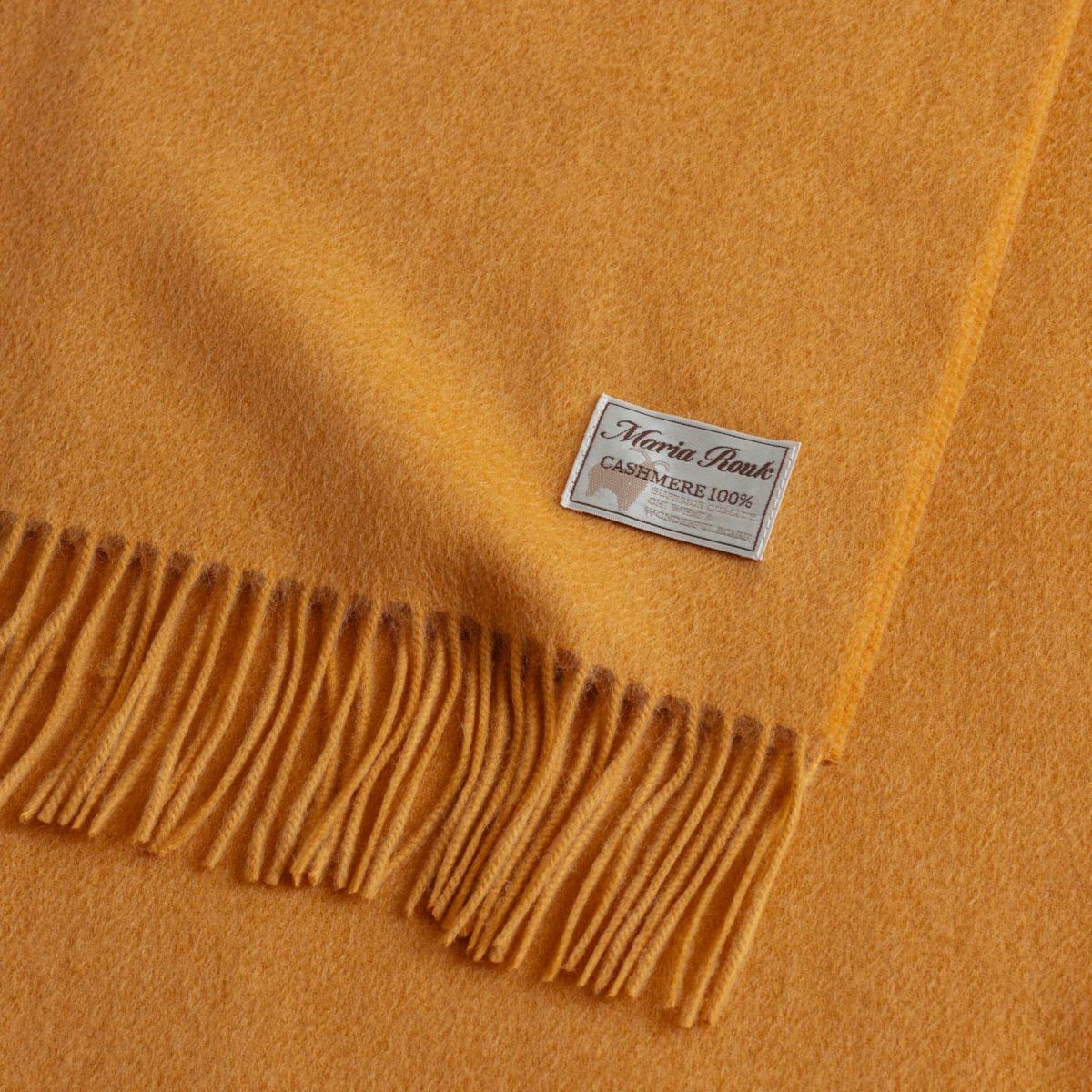 【長寿祝いギフトセット】カシミヤ100%無地マフラー＜キャメル＞