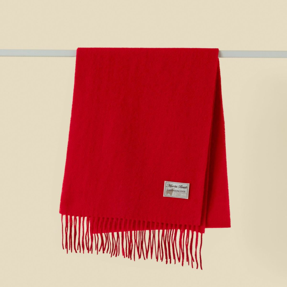 【長寿祝いギフトセット】カシミヤ100%無地マフラー＜レッド＞
