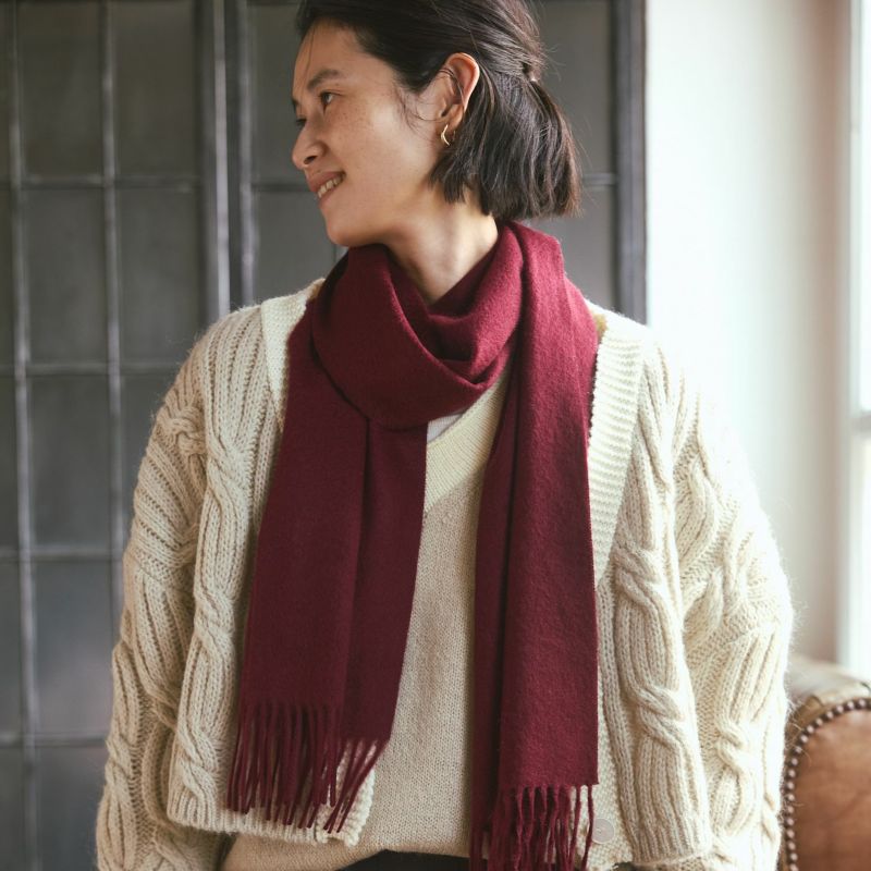 【長寿祝いギフトセット】カシミヤ100%無地マフラー