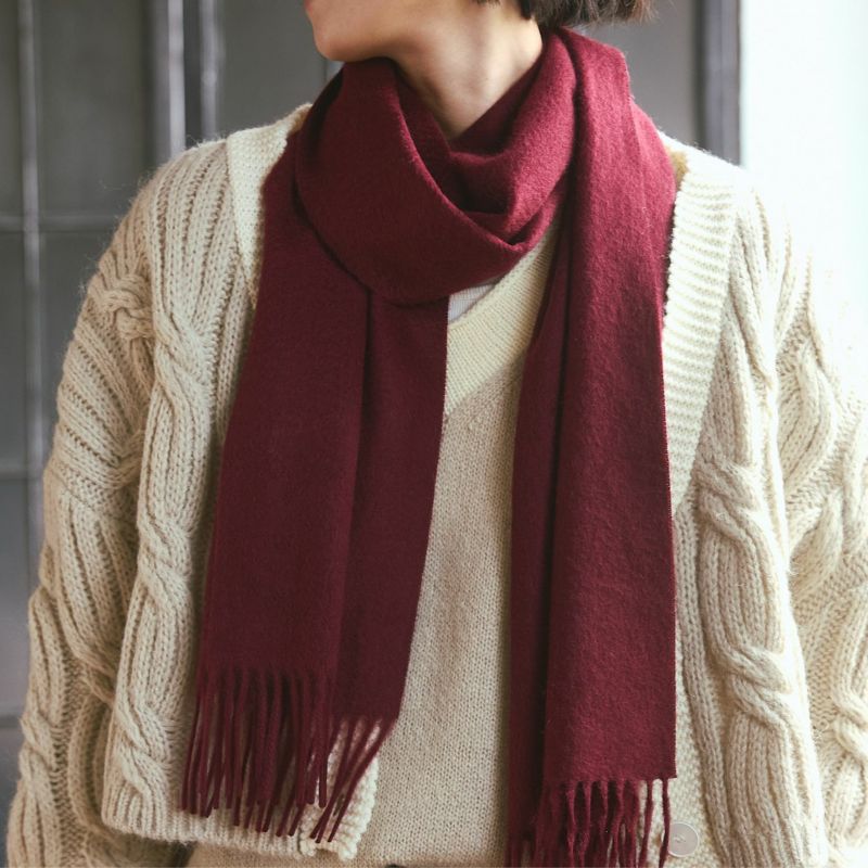 【長寿祝いギフトセット】カシミヤ100%無地マフラー