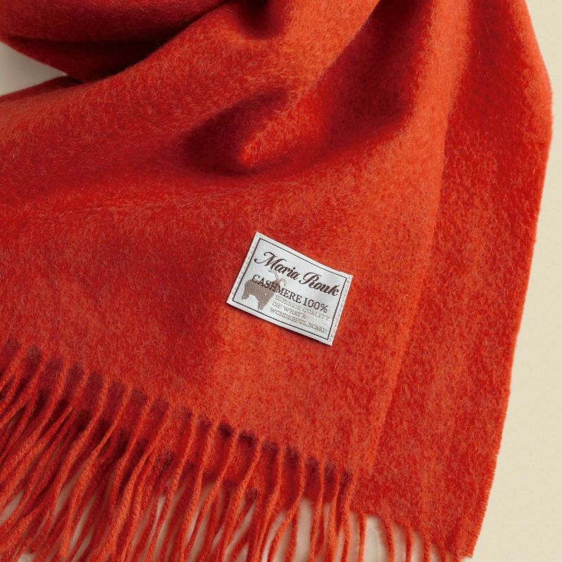  【長寿祝いギフトセット】カシミヤ100%メランジストール＜レッド＞