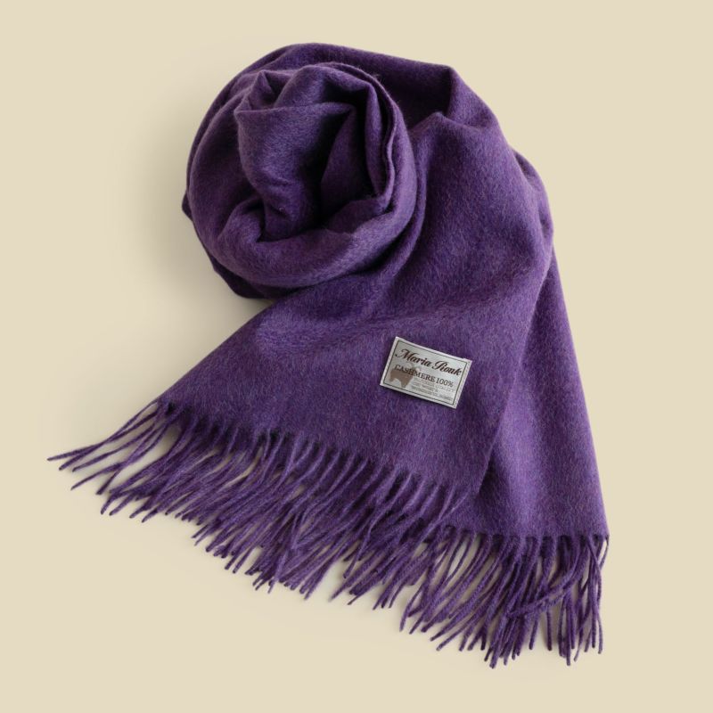 【長寿祝いギフトセット】カシミヤ100%メランジストール＜パープル＞