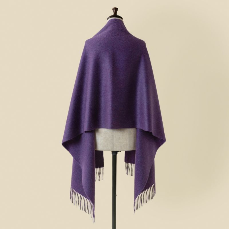 【長寿祝いギフトセット】カシミヤ100%メランジストール＜パープル＞