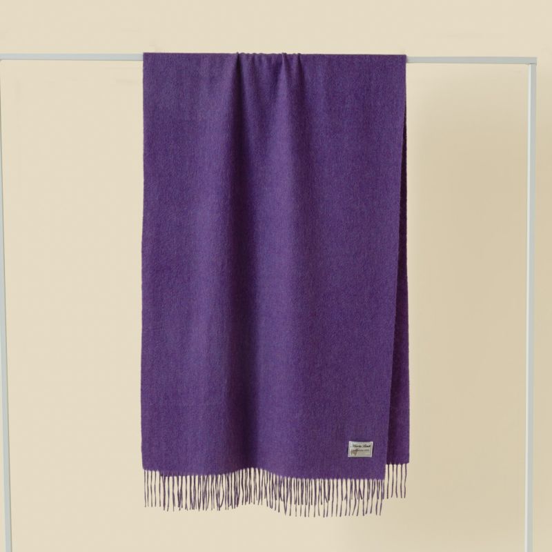 【長寿祝いギフトセット】カシミヤ100%メランジストール＜パープル＞