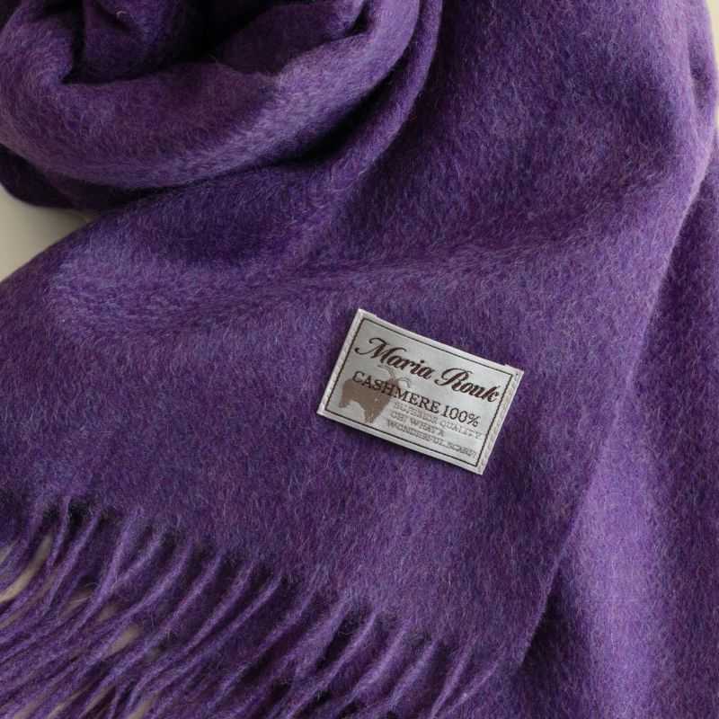 【長寿祝いギフトセット】カシミヤ100%メランジストール＜パープル＞