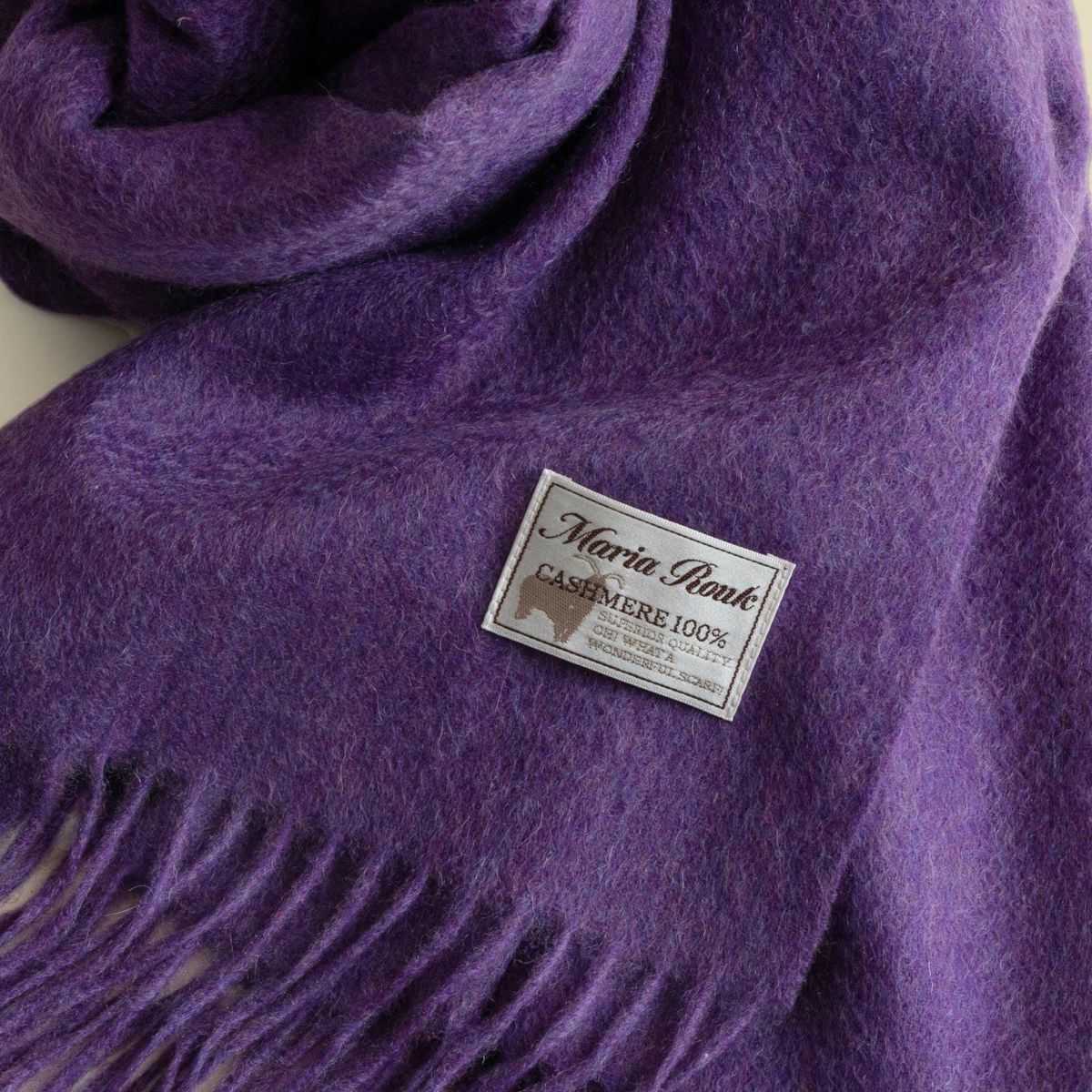 【長寿祝いギフトセット】カシミヤ100%メランジストール＜パープル＞