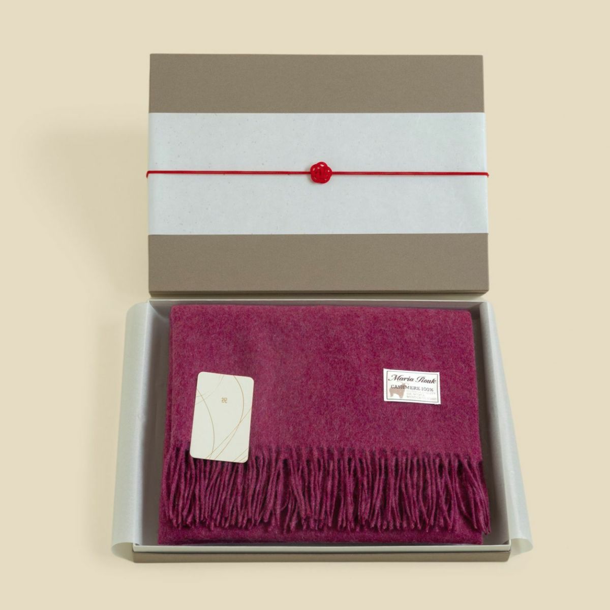 【長寿祝いギフトセット】カシミヤ100%メランジストール＜ワイン＞