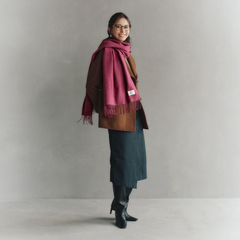 長寿祝いギフトセット】カシミヤ100%メランジストール＜ワイン