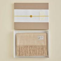 【長寿祝いギフトセット】カシミヤ100%無地マフラー＜ベージュ＞