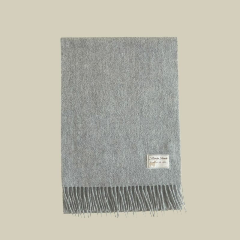 【長寿祝いギフトセット】カシミヤ100%無地マフラー＜ライトグレー＞