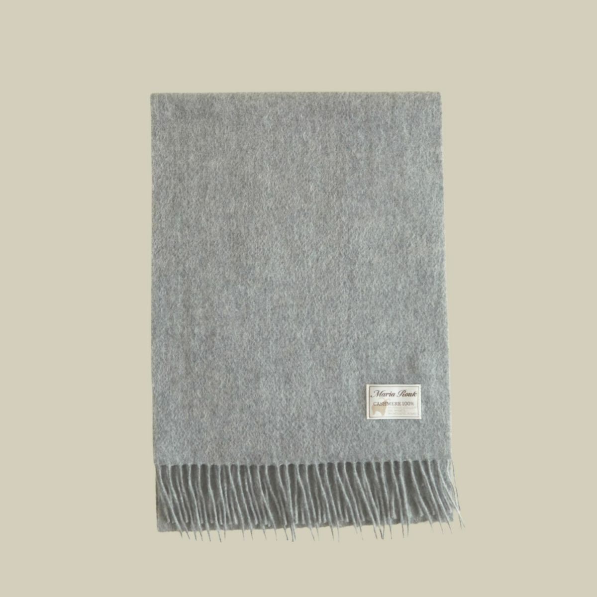 【長寿祝いギフトセット】カシミヤ100%無地マフラー＜ライトグレー＞