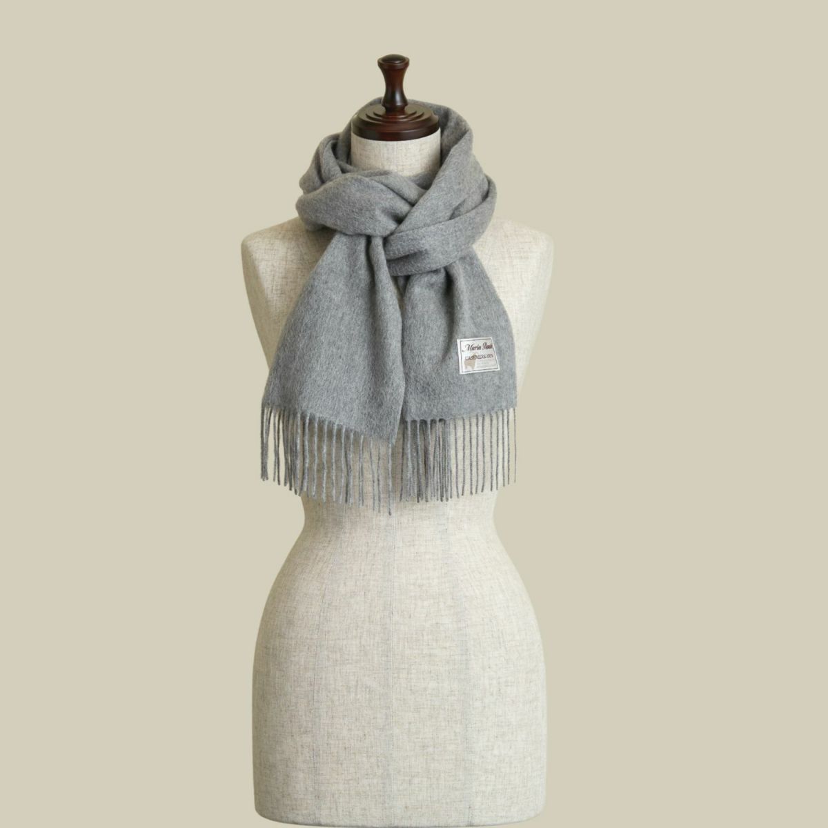 【長寿祝いギフトセット】カシミヤ100%無地マフラー＜ライトグレー＞