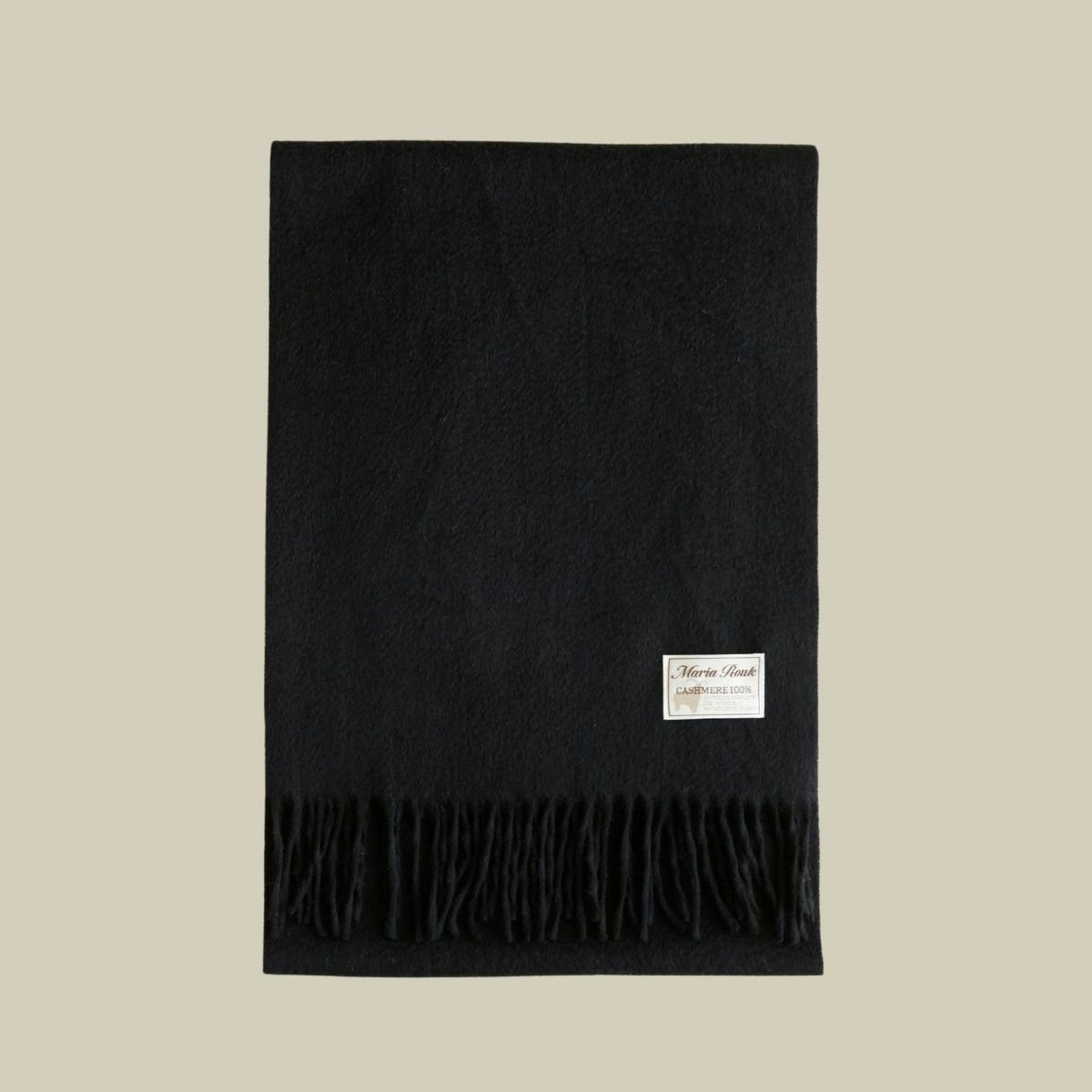 【長寿祝いギフトセット】カシミヤ100%無地マフラー＜ブラック＞