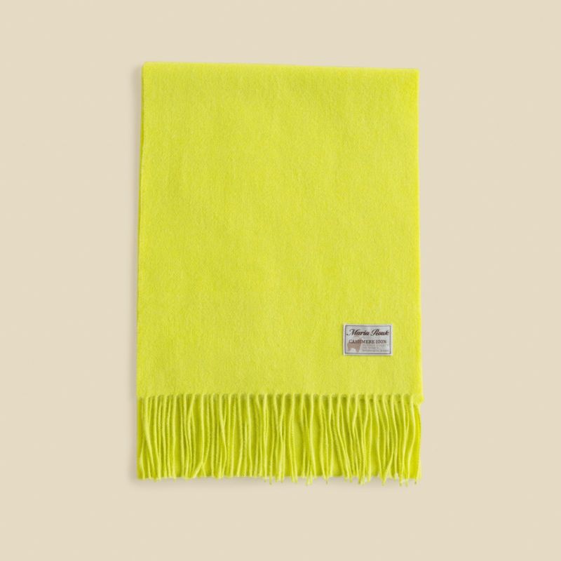 【長寿祝いギフトセット】カシミヤ100%無地マフラー＜イエロー＞