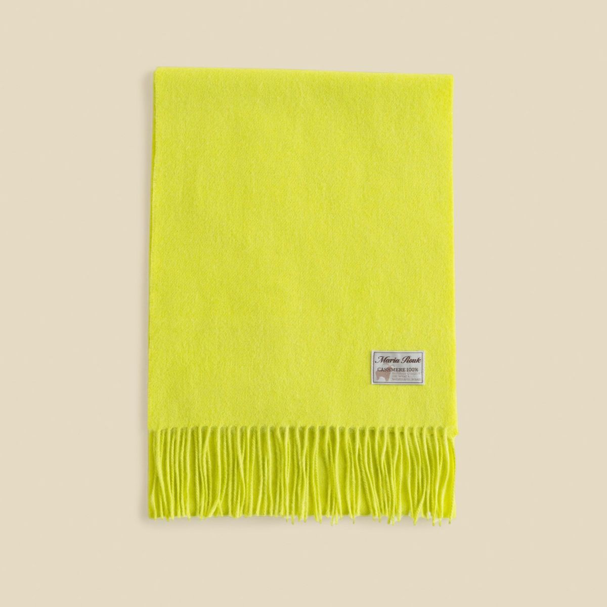 【長寿祝いギフトセット】カシミヤ100%無地マフラー＜イエロー＞