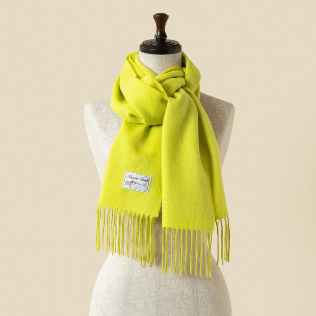 【長寿祝いギフトセット】カシミヤ100%無地マフラー＜イエロー＞