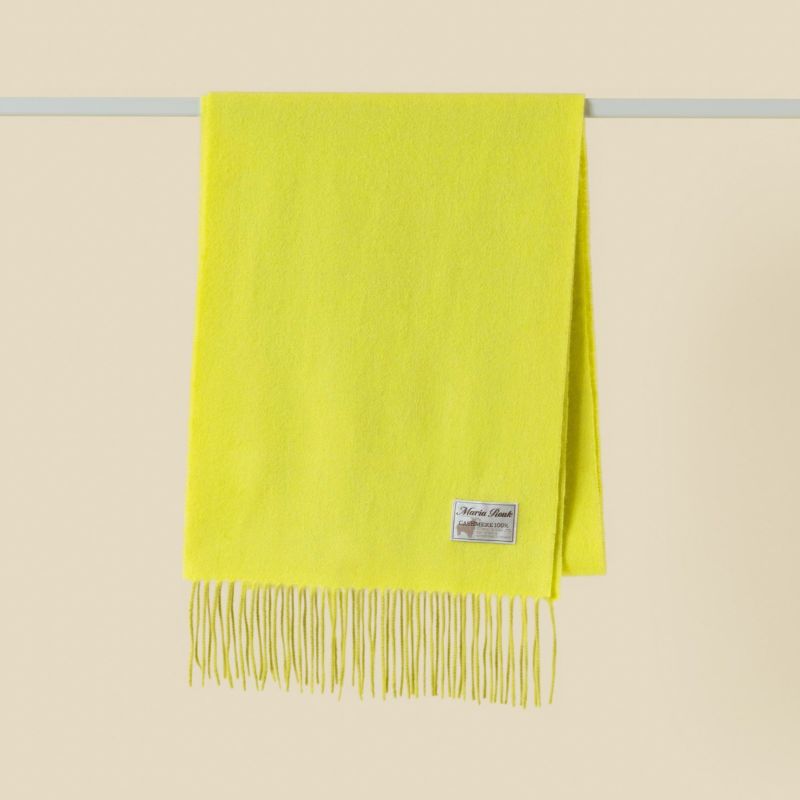 【長寿祝いギフトセット】カシミヤ100%無地マフラー＜イエロー＞