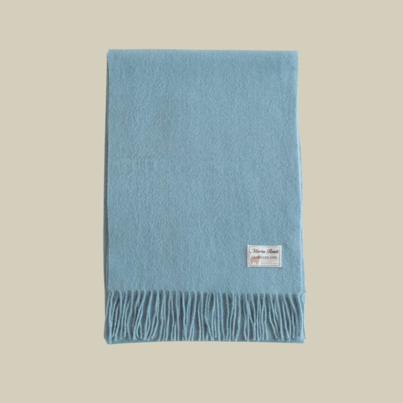 【長寿祝いギフトセット】カシミヤ100%無地マフラー＜ライトブルー＞