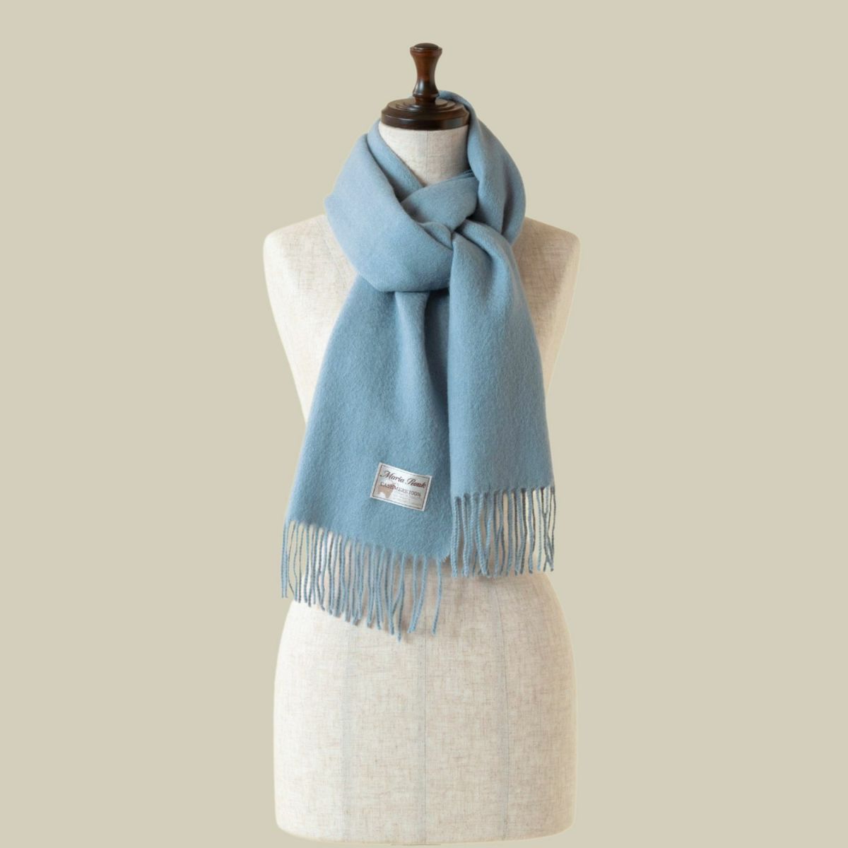 【長寿祝いギフトセット】カシミヤ100%無地マフラー＜ライトブルー＞