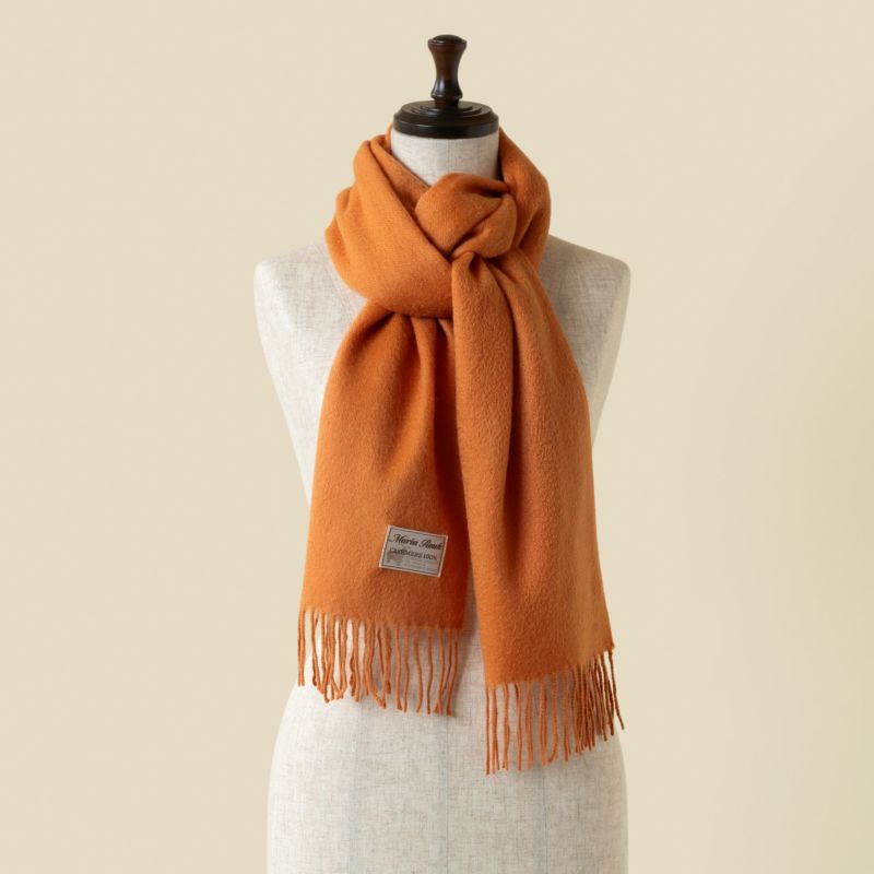長寿祝いギフトセット】カシミヤ100%無地マフラー＜オレンジ＞ | Maria