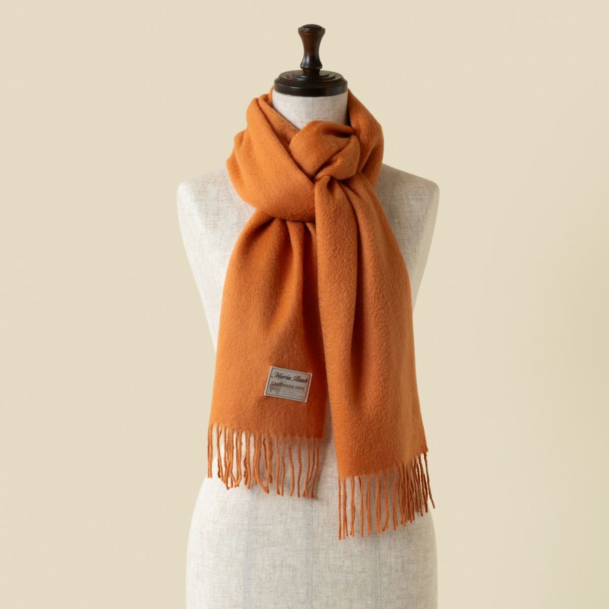【長寿祝いギフトセット】カシミヤ100%無地マフラー＜オレンジ＞