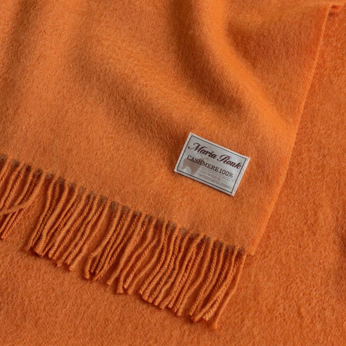 【長寿祝いギフトセット】カシミヤ100%無地マフラー＜オレンジ＞