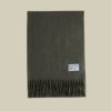 【長寿祝いギフトセット】カシミヤ100%無地マフラー＜グレイカーキ＞