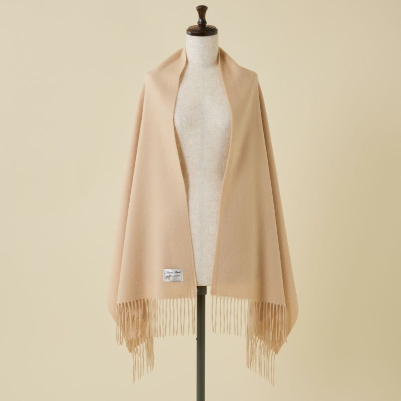 【長寿祝いギフトセット】カシミヤ100%無地ストール＜ベージュ＞