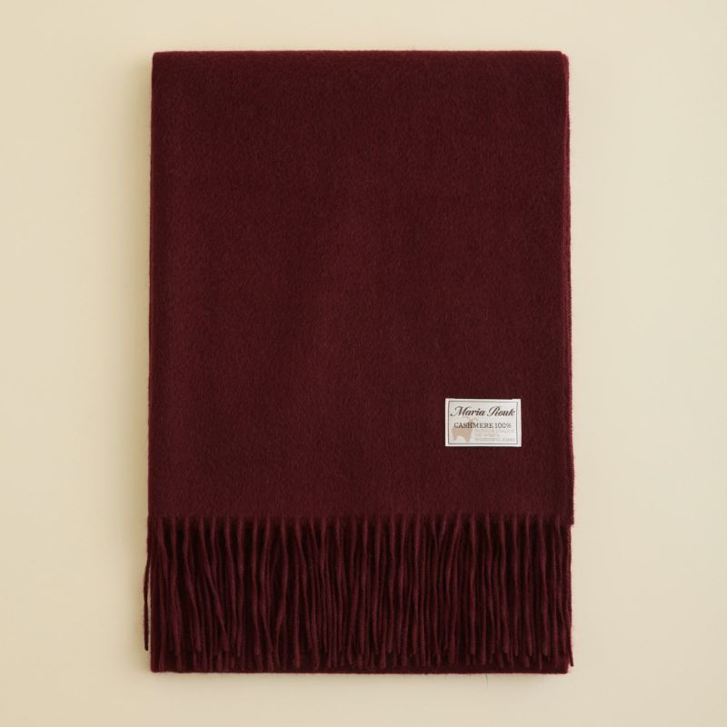 【長寿祝いギフトセット】カシミヤ100%無地ストール＜ボルドー＞