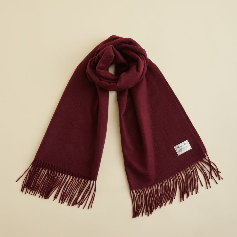【長寿祝いギフトセット】カシミヤ100%無地ストール＜ボルドー＞