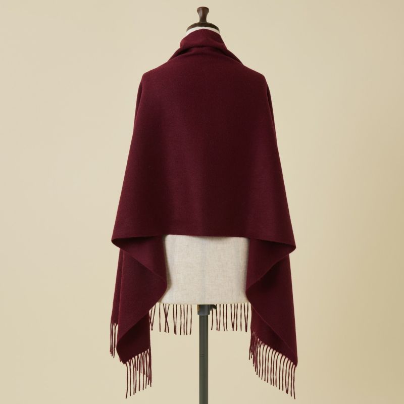 【長寿祝いギフトセット】カシミヤ100%無地ストール＜ボルドー＞