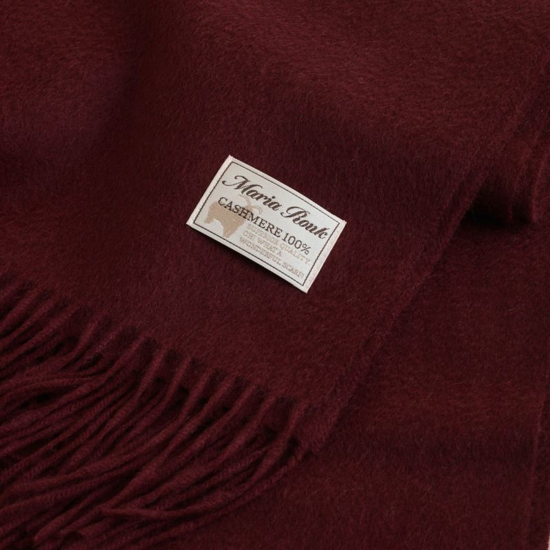 【長寿祝いギフトセット】カシミヤ100%無地ストール＜ボルドー＞