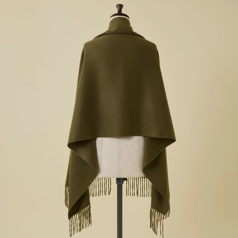【長寿祝いギフトセット】カシミヤ100%無地ストール＜カーキ＞