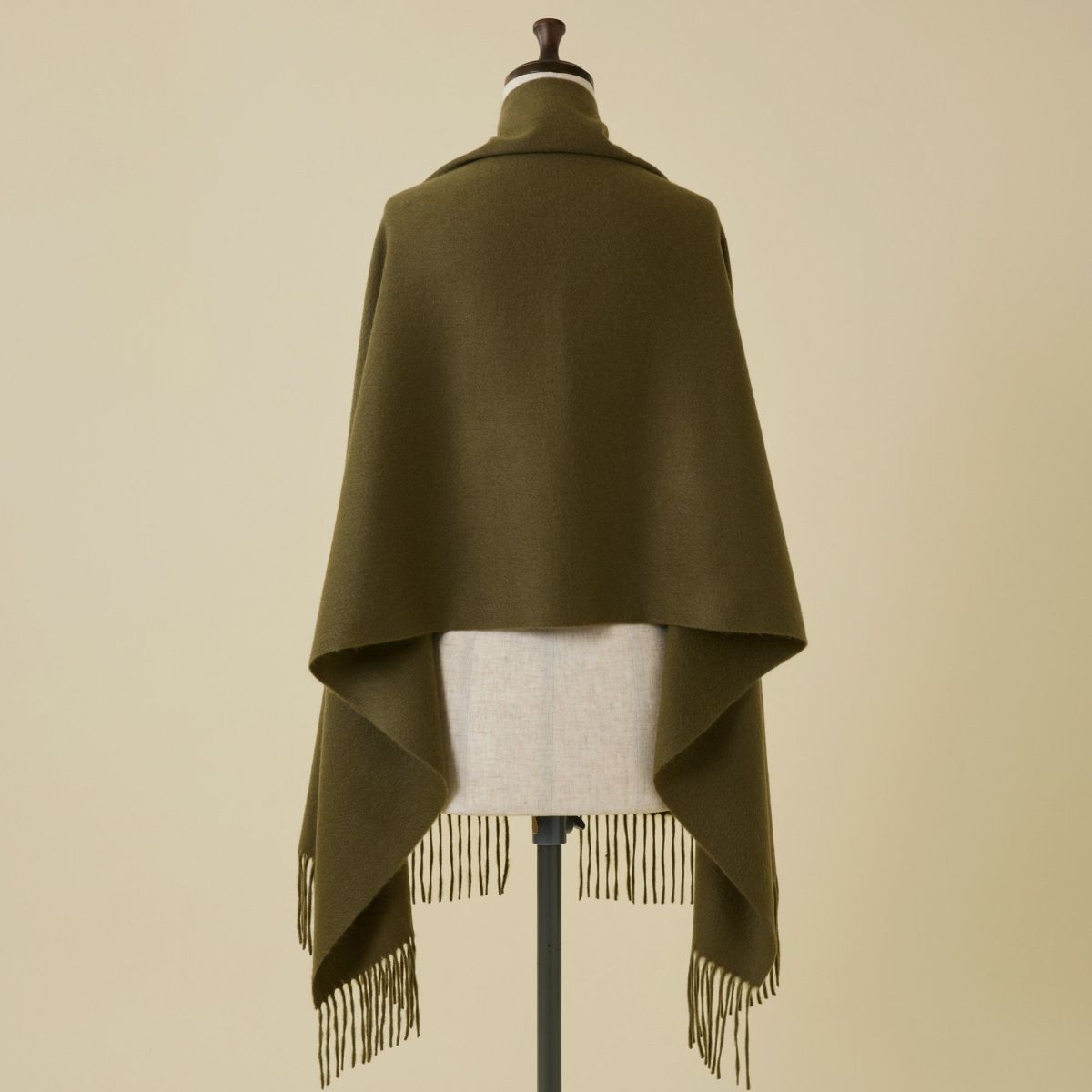 【長寿祝いギフトセット】カシミヤ100%無地ストール＜カーキ＞