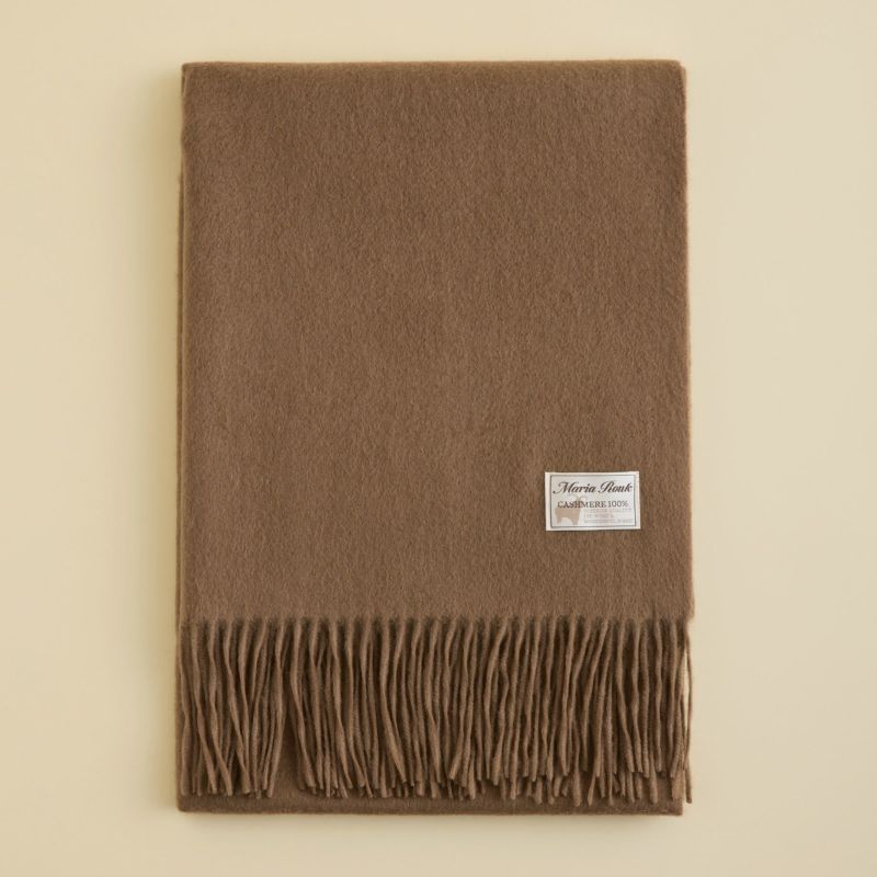 【長寿祝いギフトセット】カシミヤ100%無地ストール＜ブラウン＞