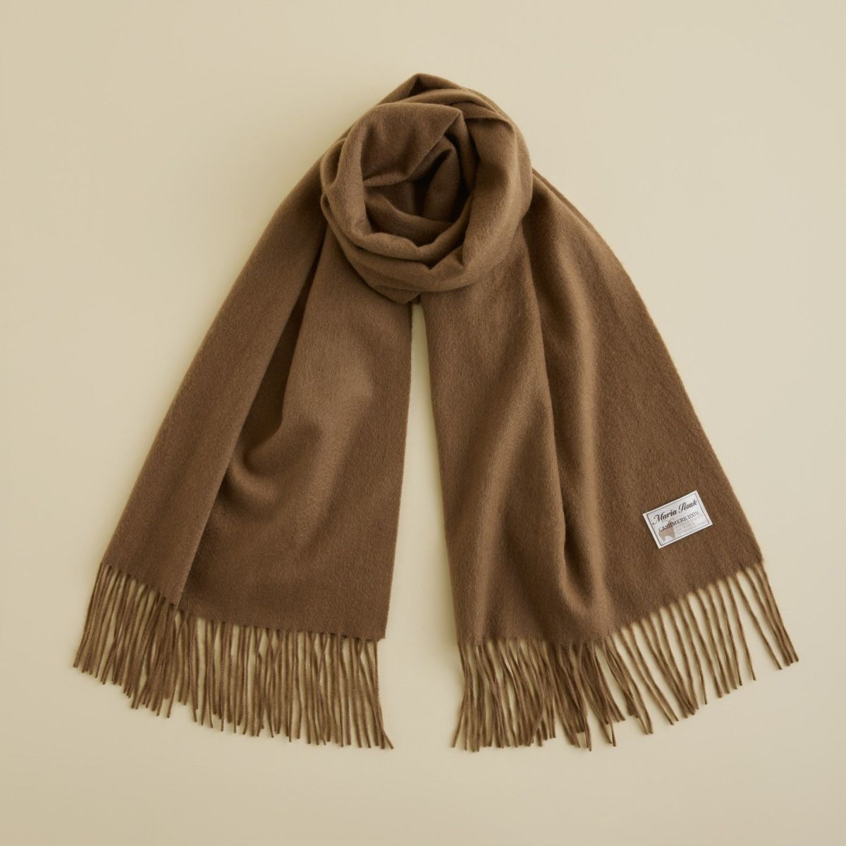【長寿祝いギフトセット】カシミヤ100%無地ストール＜ブラウン＞