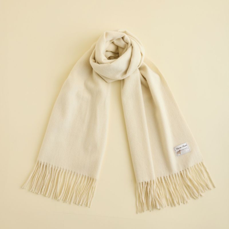 【長寿祝いギフトセット】カシミヤ100%無地ストール＜オフホワイト＞