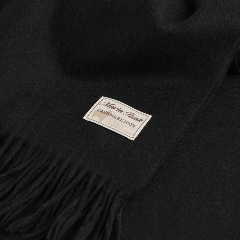 【長寿祝いギフトセット】カシミヤ100%無地ストール＜ブラック＞