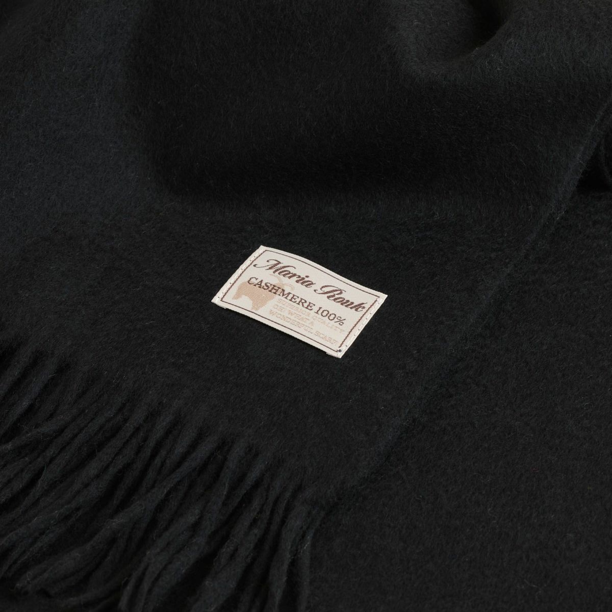 【長寿祝いギフトセット】カシミヤ100%無地ストール＜ブラック＞