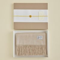 【長寿祝いギフトセット】無染色カシミヤ100%無地ストール＜ベージュ＞