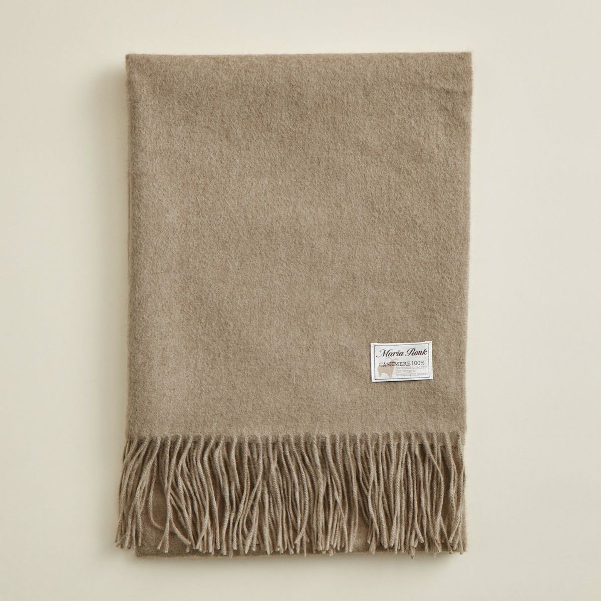 【長寿祝いギフトセット】無染色カシミヤ100%無地ストール＜ブラウン＞