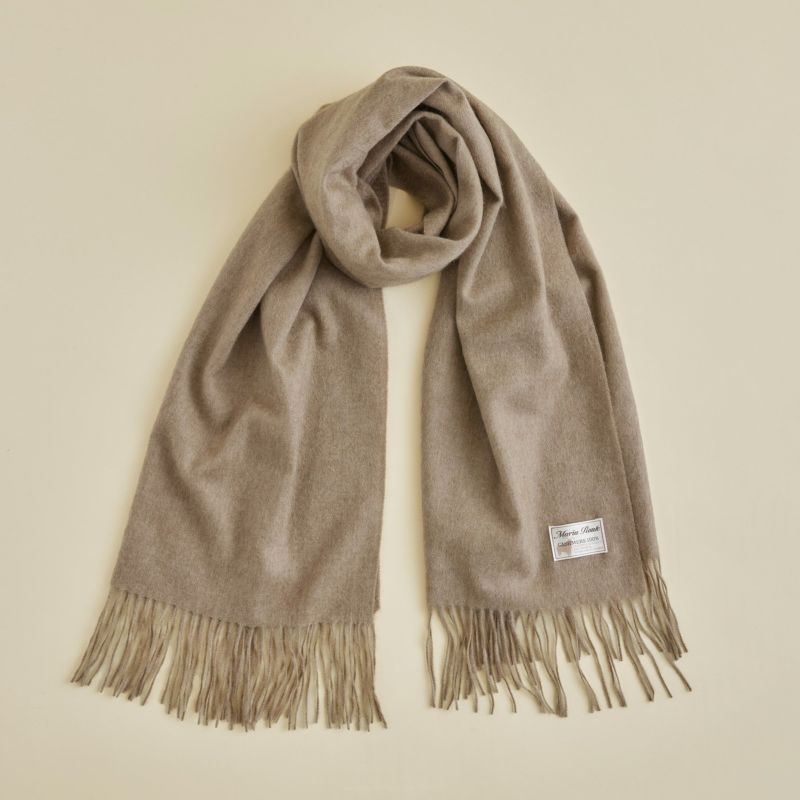 【長寿祝いギフトセット】無染色カシミヤ100%無地ストール＜ブラウン＞
