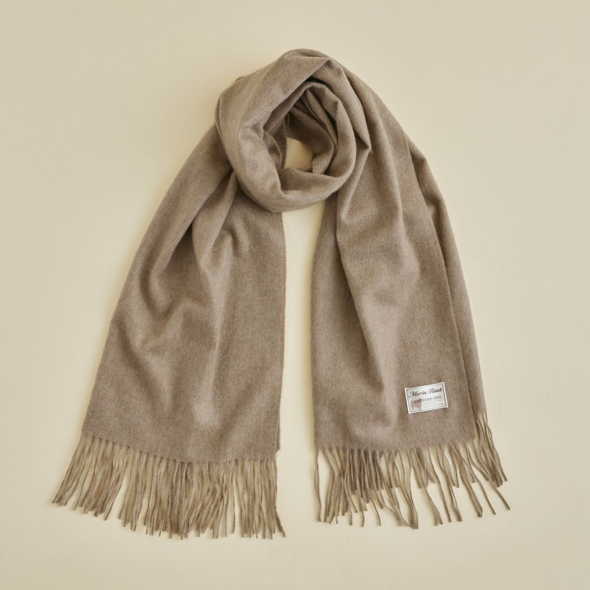 【長寿祝いギフトセット】無染色カシミヤ100%無地ストール＜ブラウン＞