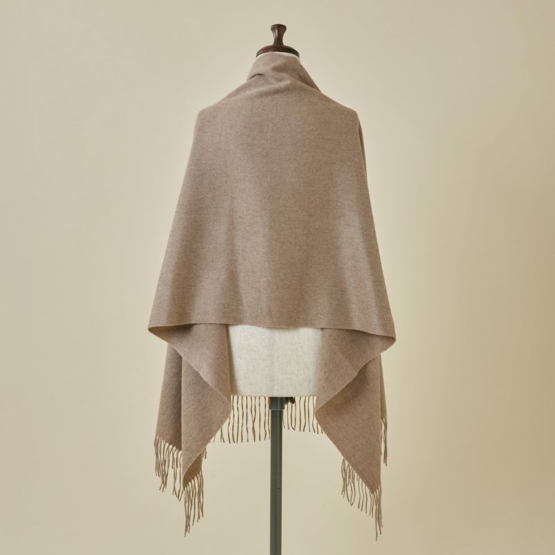 【長寿祝いギフトセット】無染色カシミヤ100%無地ストール＜ブラウン＞