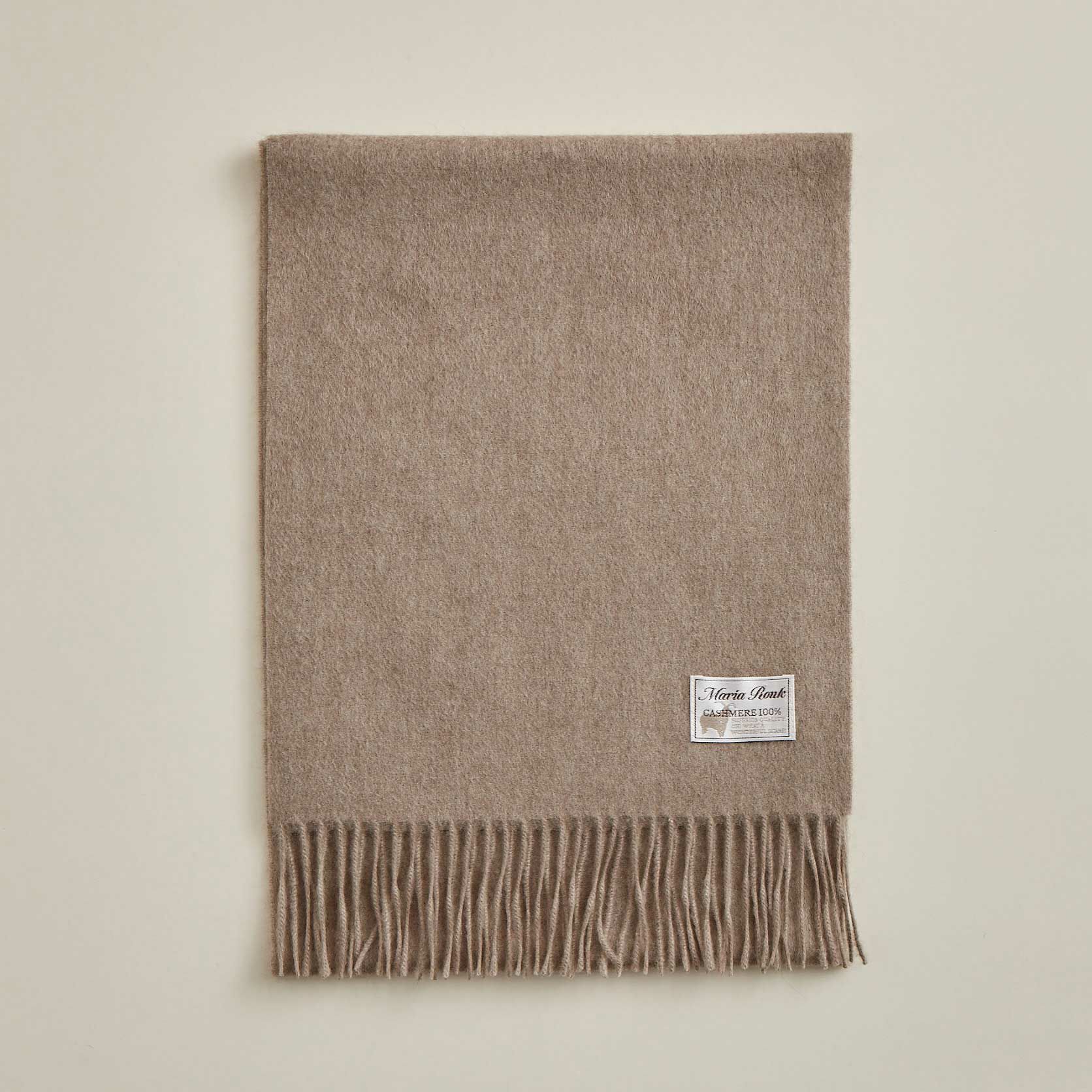 長寿祝いギフトセット】無染色カシミヤ100%無地マフラー＜ブラウン