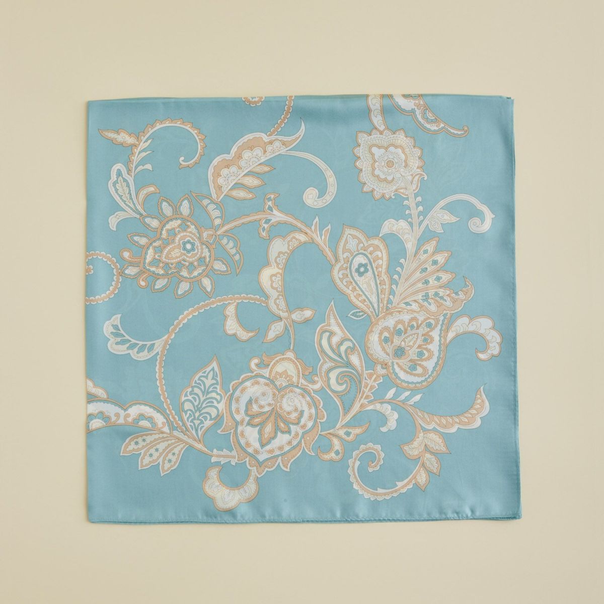 ペルシャ柄スカーフ＜ブルー＞　
