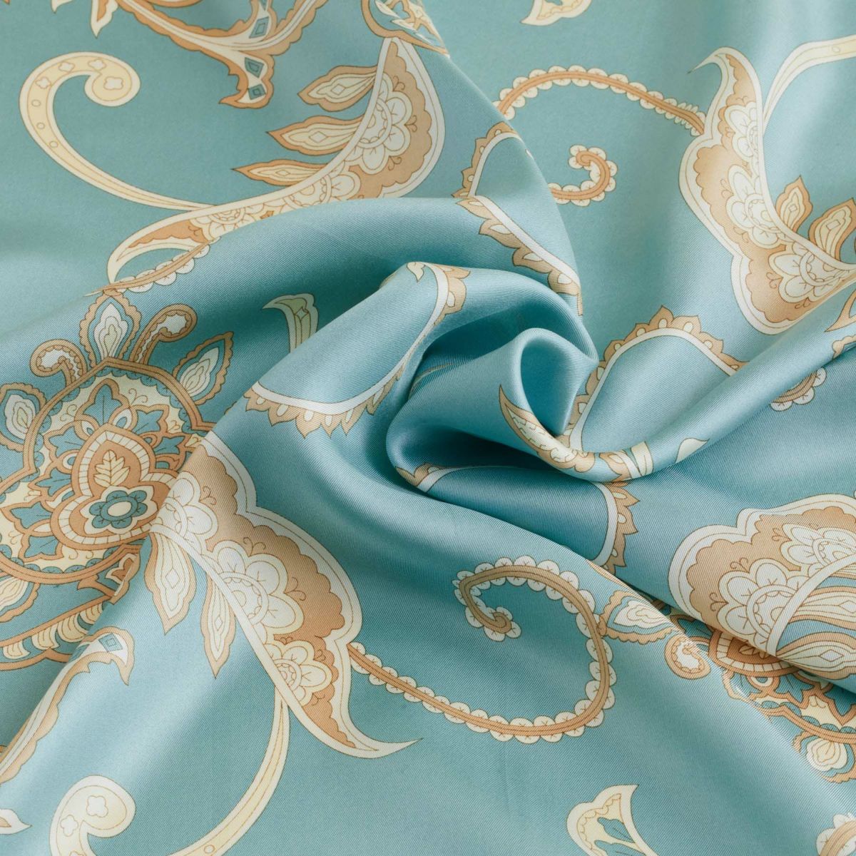 ペルシャ柄スカーフ＜ブルー＞　